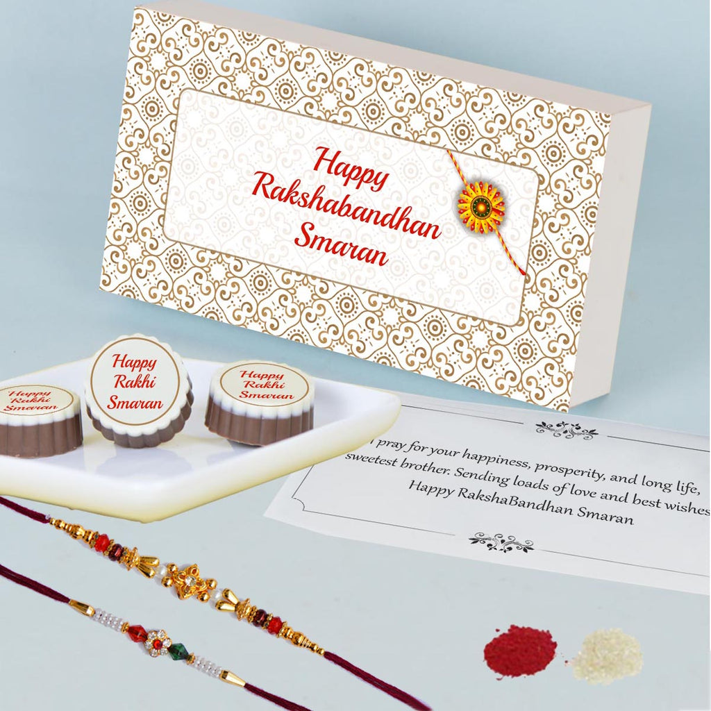 Souvenir of Love - Gift with Printed Chocolates (Rakhi Pack Optional)