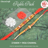 Loving Hearts - Gift with Printed Chocolates (Rakhi Pack Optional)
