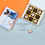 Anniversary Return Gifts - 9 Chocolate Box - Alternate Printed Chocolates (Sample)