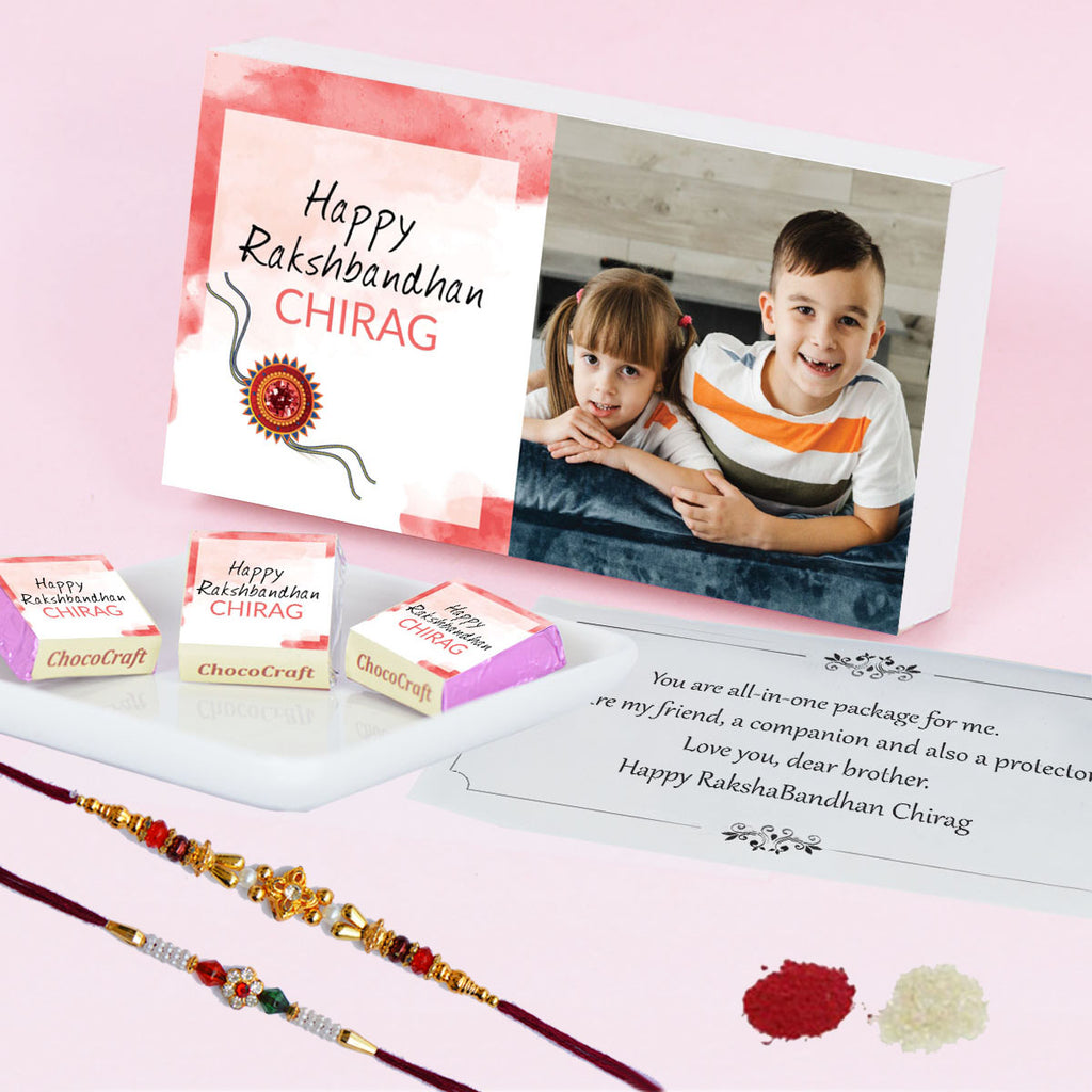 Precious Ties - Gift with Wrapped Chocolates(Rakhi Pack Optional)