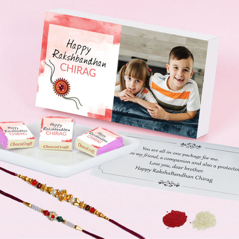 Precious Ties - Gift with Wrapped Chocolates(Rakhi Pack Optional)