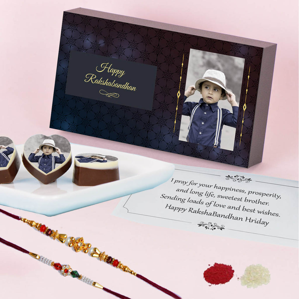Innocent Love -  Gift with Printed Chocolates (Rakhi Pack Optional)