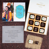 Wedding Return Gifts - 9 Chocolate Box - Alternate Printed Chocolate (Minimum 10 Boxes)