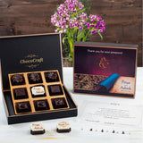 Wedding Return Gifts - 9 Chocolate Box - Middle Printed Chocolate (Sample)