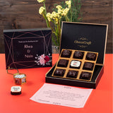Wedding Return Gifts - 9 Chocolate Box - Middle Printed Chocolate (Sample)