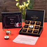 Wedding Return Gifts - 9 Chocolate Box - Middle Printed Chocolate (Minimum 10 Boxes)