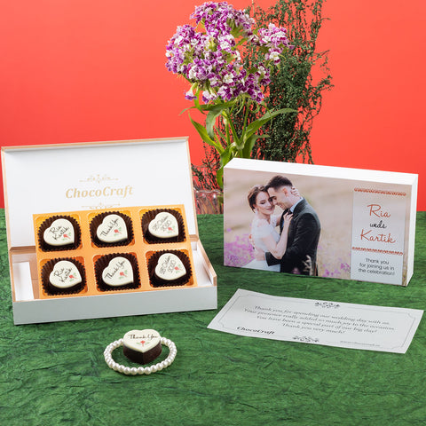 Wedding Return Gifts - 6 Chocolate Box - All Printed Chocolate (Sample)