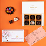 Wedding Invitations - 6 Chocolate Box - Single Printed Chocolates (Minimum 10 Boxes)