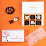 Wedding Invitations - 6 Chocolate Box - Alternate Printed Chocolates (Sample)