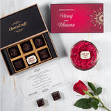 Wedding Invitations - 6 Chocolate Box - Single Printed Chocolates (Minimum 10 Boxes)