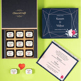 Wedding Invitations - 9 Chocolate Box - All Printed Chocolates (Minimum 10 Box)