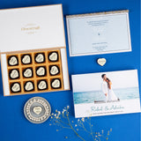 Wedding Invitation - 12 Chocolate Box - All Printed Chocolates (Minimum 10 Boxes)