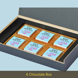 Vibrant Blue Design Personalized Get Well Soon Gift (with Wrapped Chocolates)