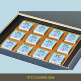 Vibrant Blue Design Personalized Get Well Soon Gift (with Wrapped Chocolates)