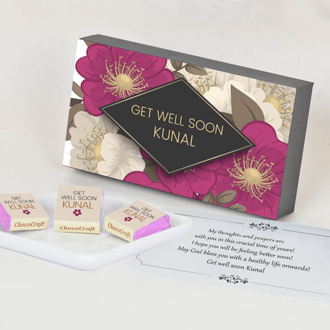 Floral Design Get Well Soon Gift Box (with Wrapped Chocolates)