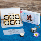 Elegant Floral I Love You Chocolate Gift Box Personalized with Photo (with Printed Chocolates)