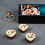 Floral Design I Love You Chocolate Gift Box Personalized with Picture (with Printed Chocolates)