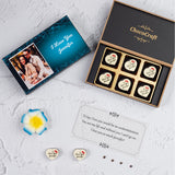 Floral Design I Love You Chocolate Gift Box Personalized with Picture (with Printed Chocolates)