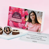 Special Valentine Gift Chocolate Box - Personalised with Photo and Name (with Printed Chocolates)