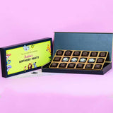 1st Birthday Invitations - 18 Chocolate Box - Middle Four Printed Chocolates (Sample)