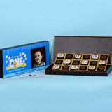 1st Birthday Invitations - 18 Chocolate Box - Alternate Printed Chocolates (Sample)