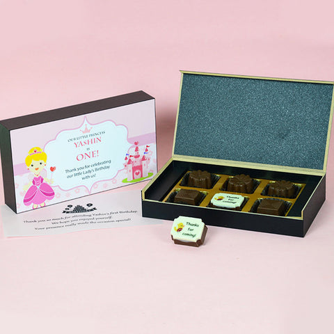 Birthday Return Gifts - 6 Chocolate Box - Single Printed Chocolates (Minimum 10 Boxes)