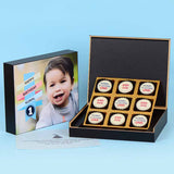 1st Birthday Invitations - 9 Chocolate Box - All Printed Chocolates (Sample)