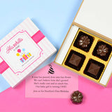 1st Birthday Invitations - 4 Chocolate Box - Assorted Chocolates (Minimum 10 Boxes)