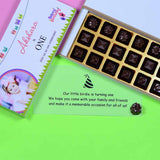 1st Birthday Invitations - 18 Chocolate Box - Assorted Chocolates (Minimum 10 Boxes)