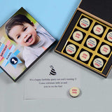 1st Birthday Invitations - 9 Chocolate Box - All Printed Chocolates (Sample)