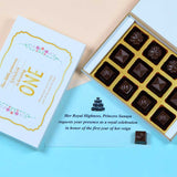 1st Birthday Invitations - 12 Chocolate Box - Assorted Chocolates (Minimum 10 Boxes)