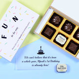 1st Birthday Invitations - 6 Chocolate Box - Single Printed Chocolate (Minimum 10 Boxes)