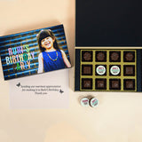 Birthday Return Gifts - 12 Chocolate Box - Middle Printed Chocolates (Sample)