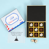 Birthday Return Gifts - 9 Chocolate Box - Alternate Printed Chocolates (Minimum 10 Boxes)