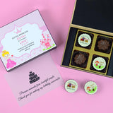 Birthday Return Gifts - 4 Chocolate Box - Alternate Printed Chocolates (Minimum 10 Boxes)