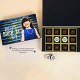 Birthday Return Gifts - 12 Chocolate Box - Middle Two Printed Chocolates (Minimum 10 Boxes)