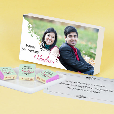 Personalized Anniversary Gift Box & Chocolates (with Wrapped Chocolates)