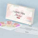 Personalized I Love You Chocolate Gift Box with Watercolour Design (with Wrapped Chocolates)