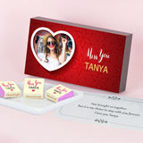 Beautiful Miss You Chocolate Gift Box Personalized with Picture (with Wrapped Chocolates)