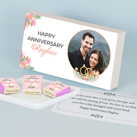 Personalized Anniversary Gift with Couple Photo (with Wrapped Chocolates)