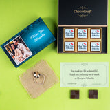 Floral Design I Love You Chocolate Gift Box Personalized with Picture (with Wrapped Chocolates)