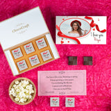 Red Hearts I Love You Chocolate Gift Box Personalized with Picture (with Wrapped Chocolates)