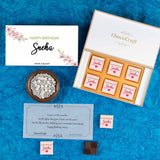 Floral Birthday Wishes - Personalised Chocolate Box(with Wrapped Chocolates)