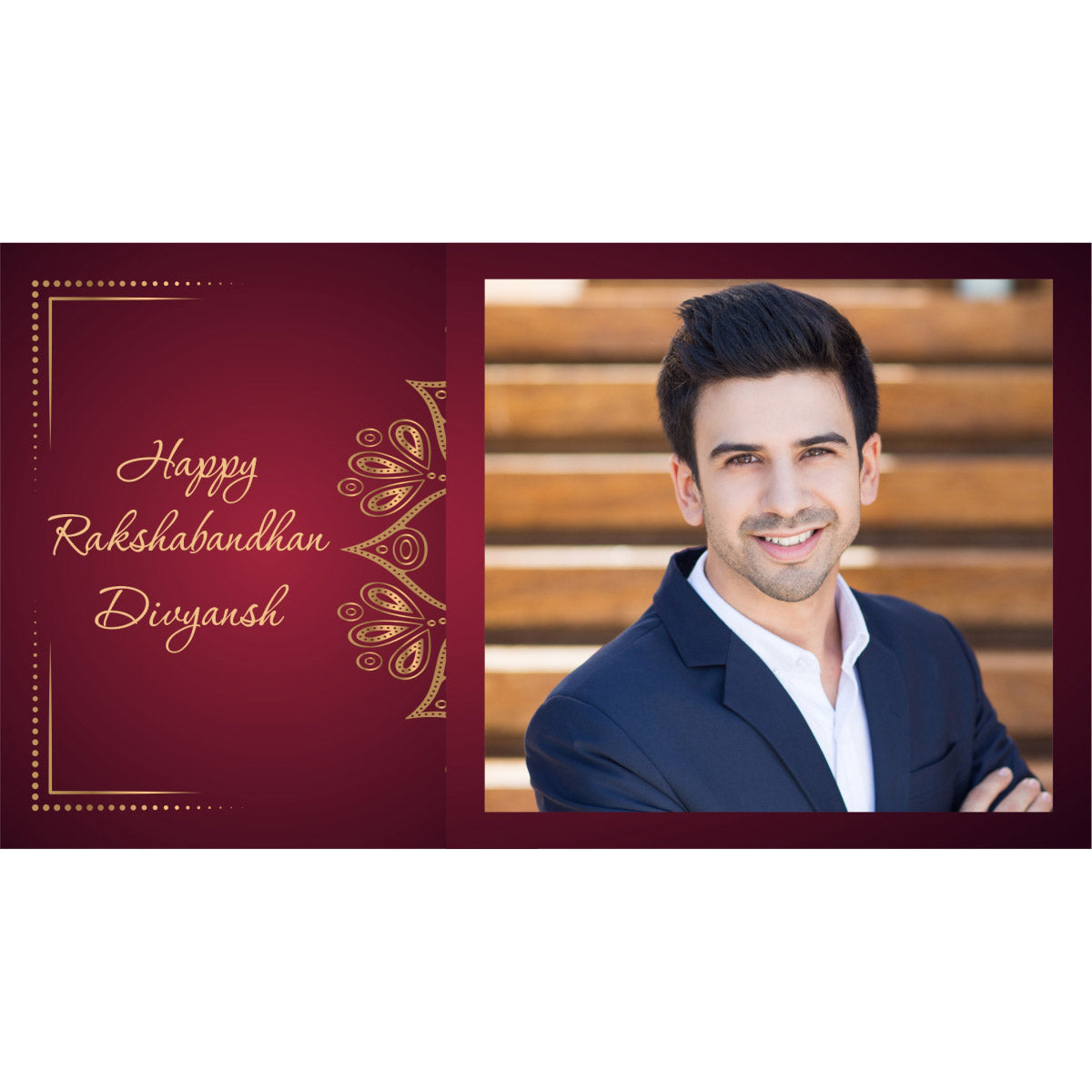 Brother posing with best Rakhi gift for brother